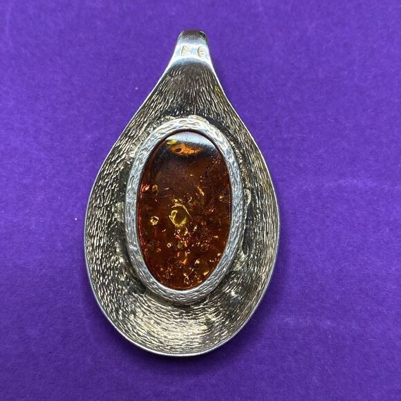 💛 Classic 925 Baltic Amber Pendant - Picture 3 of 5